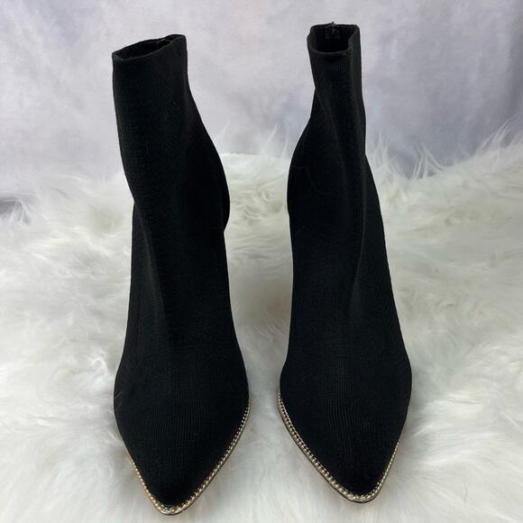 BCBGENERATION Hilston Black Knit Sock Ankle Pointy Toe Bootie Women's Size 8 - Picture 2 of 13
